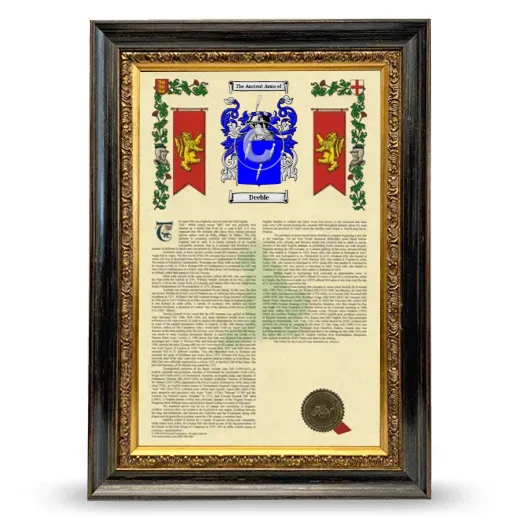 Deeble Armorial History Framed - Heirloom