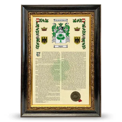 Degan Armorial History Framed - Heirloom