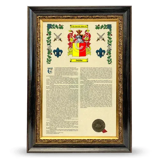 Dejohn Armorial History Framed - Heirloom
