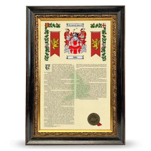 Deke Armorial History Framed - Heirloom