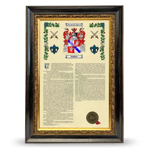 Delafort Armorial History Framed - Heirloom