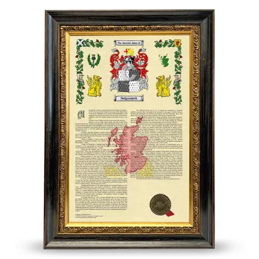 Delgarnyck Armorial History Framed - Heirloom
