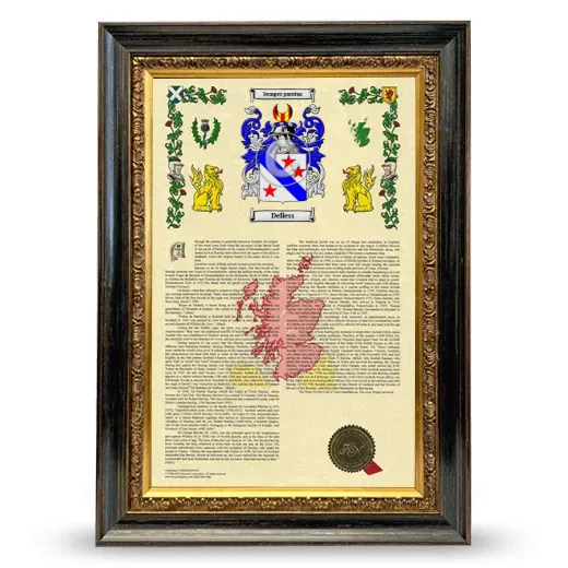 Delless Armorial History Framed - Heirloom