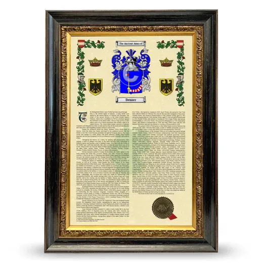 Denzer Armorial History Framed - Heirloom