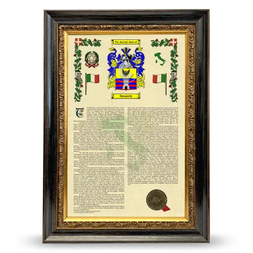 Desantis Armorial History Framed - Heirloom