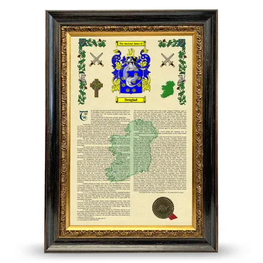 Deugind Armorial History Framed - Heirloom