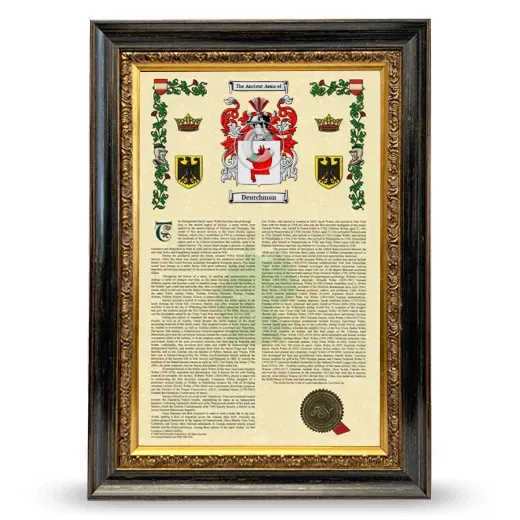 Deutchman Armorial History Framed - Heirloom