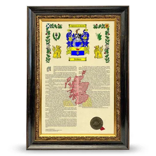 Devisan Armorial History Framed - Heirloom