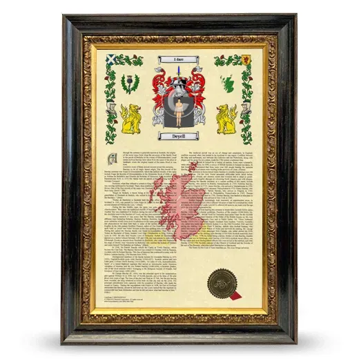 Deyell Armorial History Framed - Heirloom