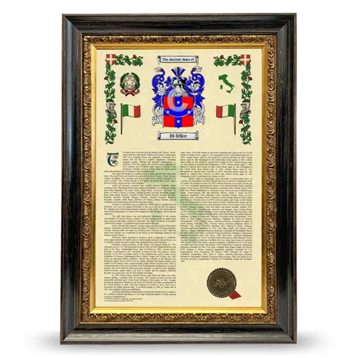 Di-felice Armorial History Framed - Heirloom