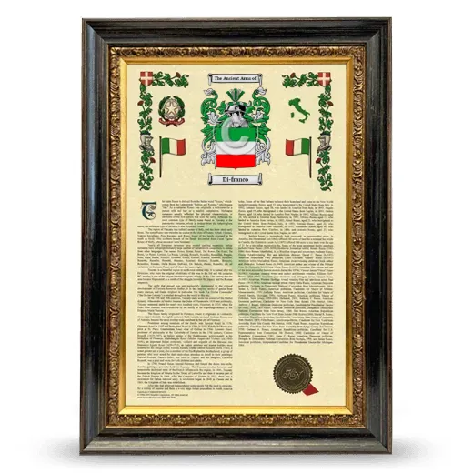 Di-franco Armorial History Framed - Heirloom