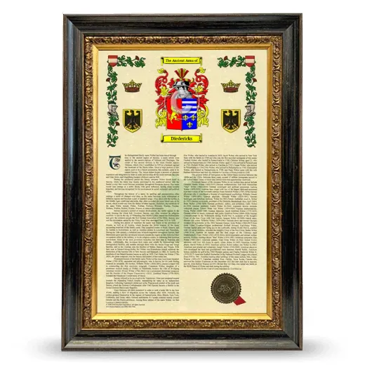 Diedericks Armorial History Framed - Heirloom
