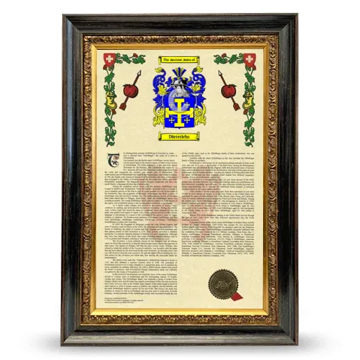 Dieterichs Armorial History Framed - Heirloom