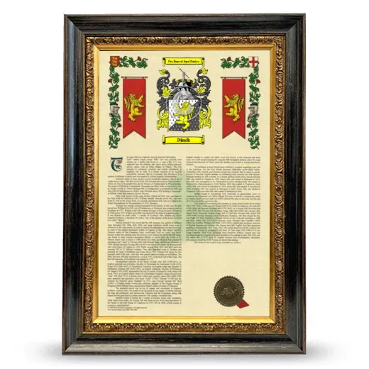 Dimik Armorial History Framed - Heirloom