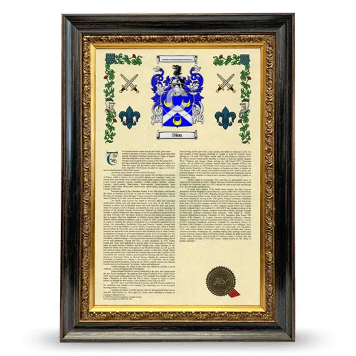 Dion Armorial History Framed - Heirloom
