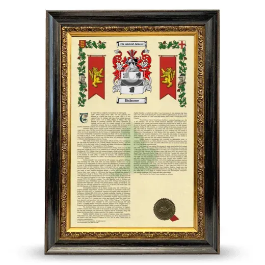 Disbrowe Armorial History Framed - Heirloom