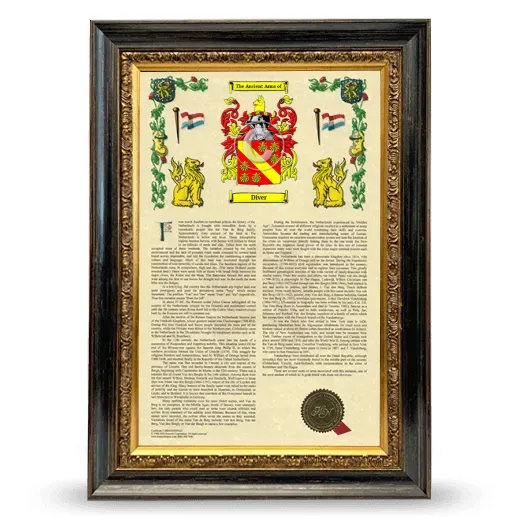 Diver Armorial History Framed - Heirloom