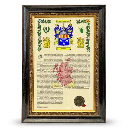 Dixion Armorial History Framed - Heirloom