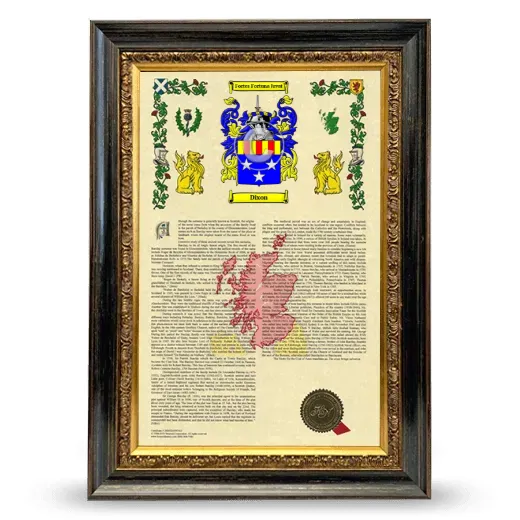 Dixon Armorial History Framed - Heirloom