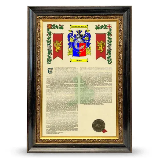 Doare Armorial History Framed - Heirloom