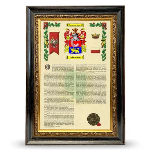 Dobrowolski Armorial History Framed - Heirloom