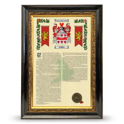 Dodkins Armorial History Framed - Heirloom