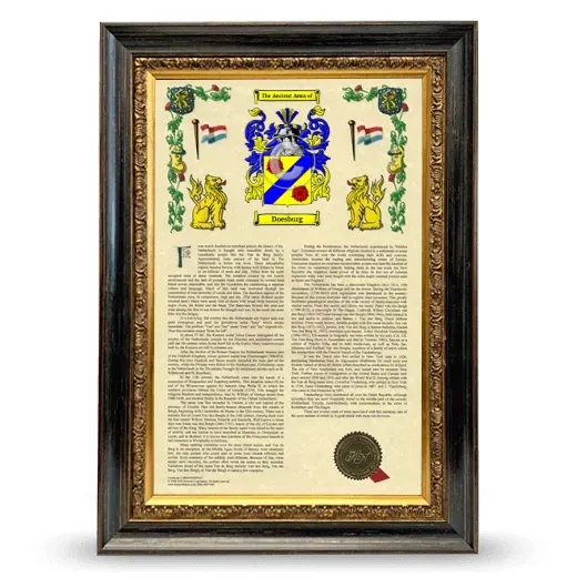 Doesburg Armorial History Framed - Heirloom