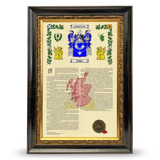Dogget Armorial History Framed - Heirloom