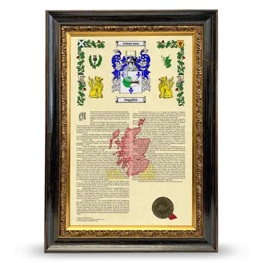 Dogglish Armorial History Framed - Heirloom