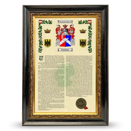 Domingon Armorial History Framed - Heirloom