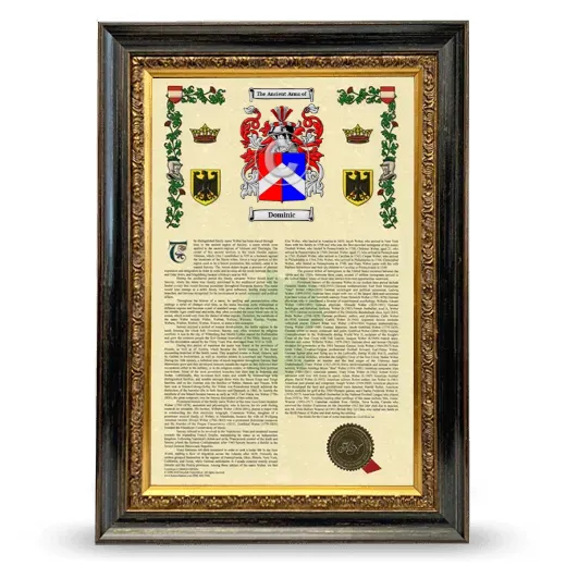 Dominic Armorial History Framed - Heirloom