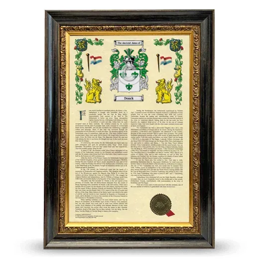 Donck Armorial History Framed - Heirloom