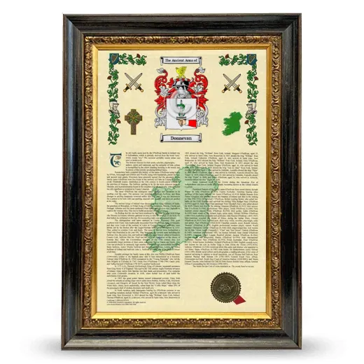 Donnevan Armorial History Framed - Heirloom