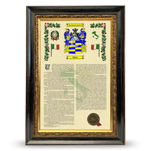 Doras Armorial History Framed - Heirloom