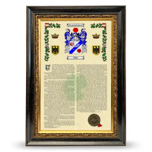 Dorn Armorial History Framed - Heirloom