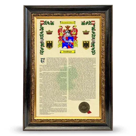 Dornberger Armorial History Framed - Heirloom