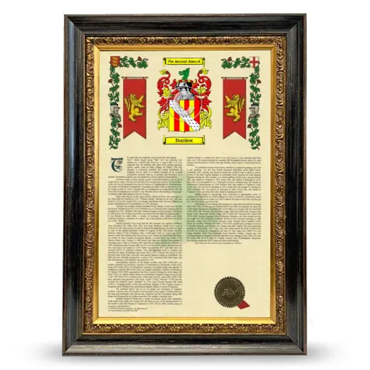 Dorricot Armorial History Framed - Heirloom