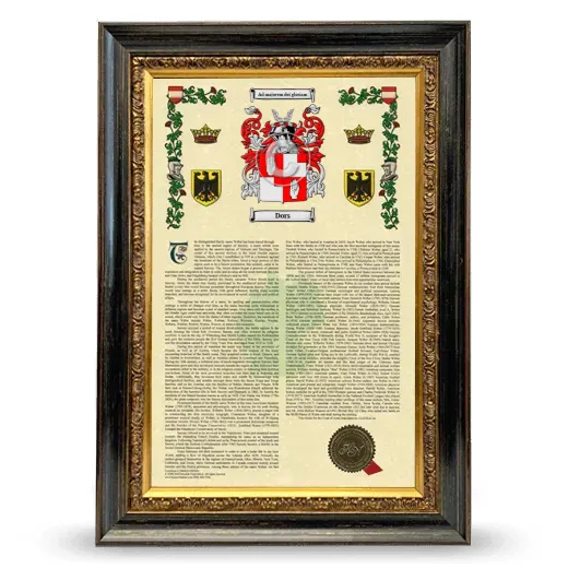 Dors Armorial History Framed - Heirloom