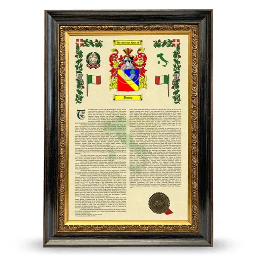 Dorso Armorial History Framed - Heirloom