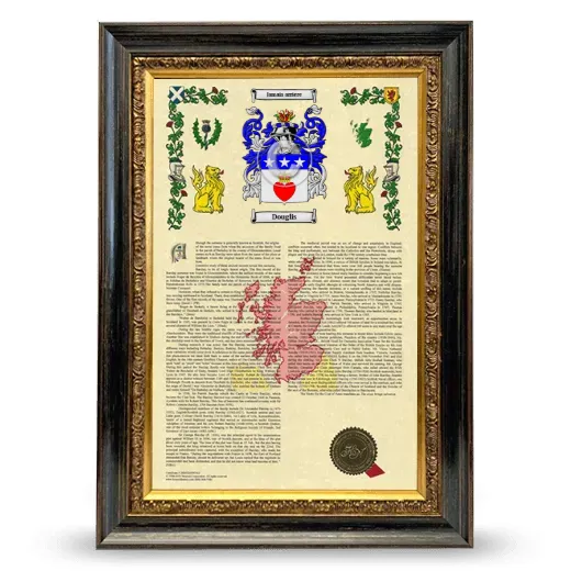 Douglis Armorial History Framed - Heirloom