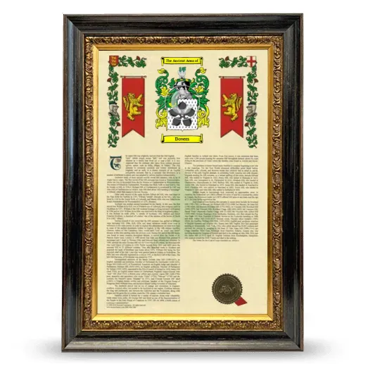 Dovers Armorial History Framed - Heirloom