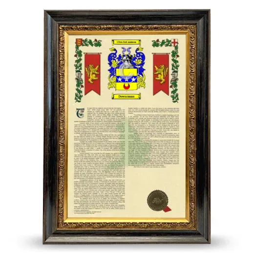 Dowarman Armorial History Framed - Heirloom