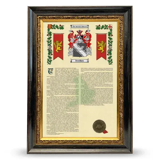 Dowdney Armorial History Framed - Heirloom