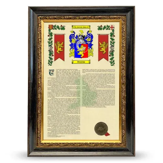 Drayton Armorial History Framed - Heirloom