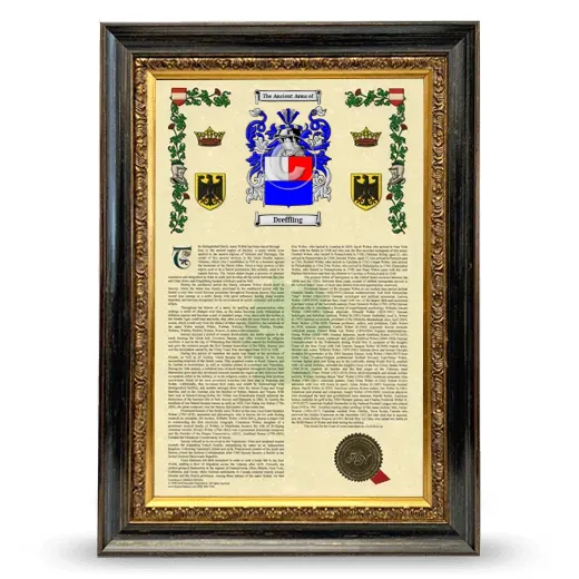 Dreffling Armorial History Framed - Heirloom