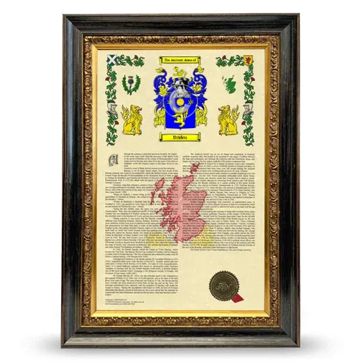Driden Armorial History Framed - Heirloom