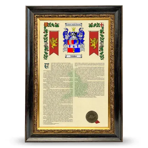 Drinker Armorial History Framed - Heirloom