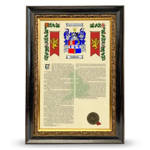Drinkwine Armorial History Framed - Heirloom