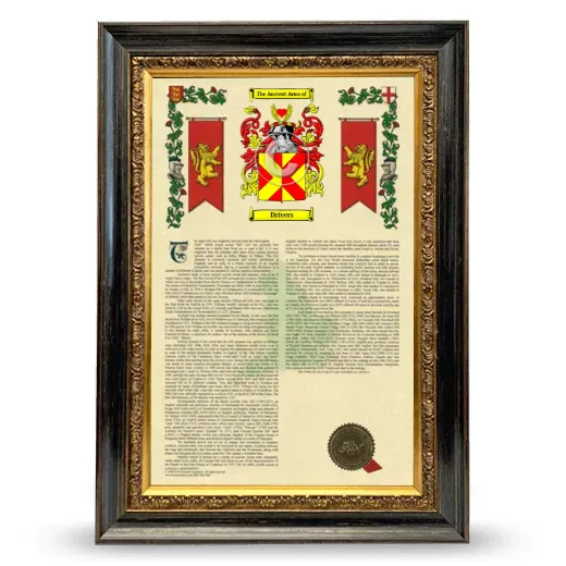Drivers Armorial History Framed - Heirloom