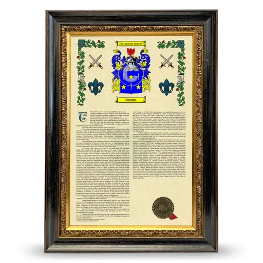Drouyn Armorial History Framed - Heirloom